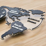 World Map 3D Stickers Hanging Clock