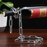 Magic Hanger Wine Bar-Iron Chain Wine Bottle Holder European Art Deco Unique Stand Fashion Storage Personalized Metal