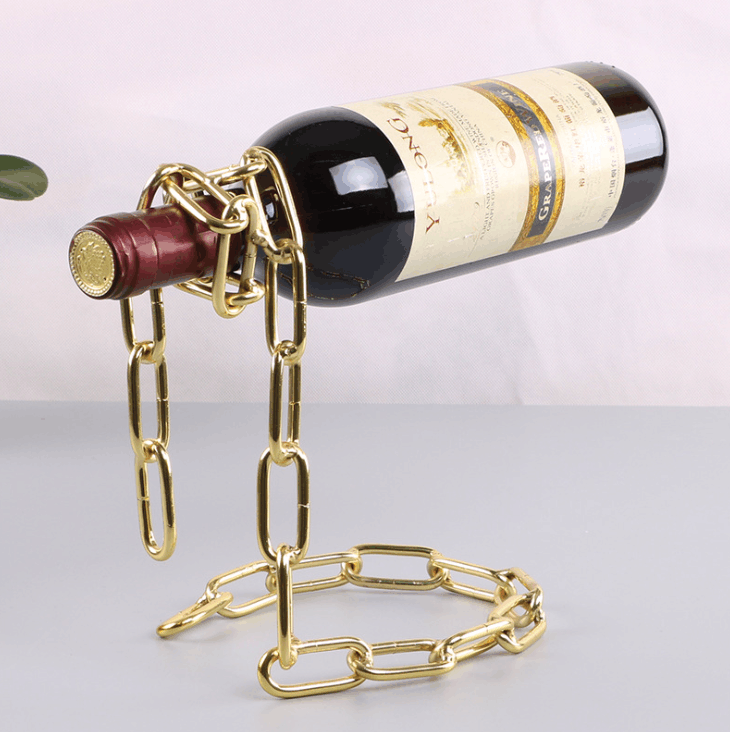 Magic Hanger Wine Bar-Iron Chain Wine Bottle Holder European Art Deco Unique Stand Fashion Storage Personalized Metal