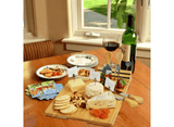 Pamap - Personalized Engraved Hardwood Board for Cheese & Appetizers - Includes 4 Cheese Knives, Cheese Markers & Ceramic Dish