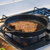 The Whatever Pan - Cast Aluminium Griddle Pan with Glass Lid